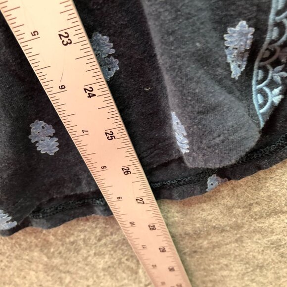 J. Jill Linen Blend T Shirt Womens MP Navy Blue Split Neck Dolman Short Sleeve - Picture 8 of 8